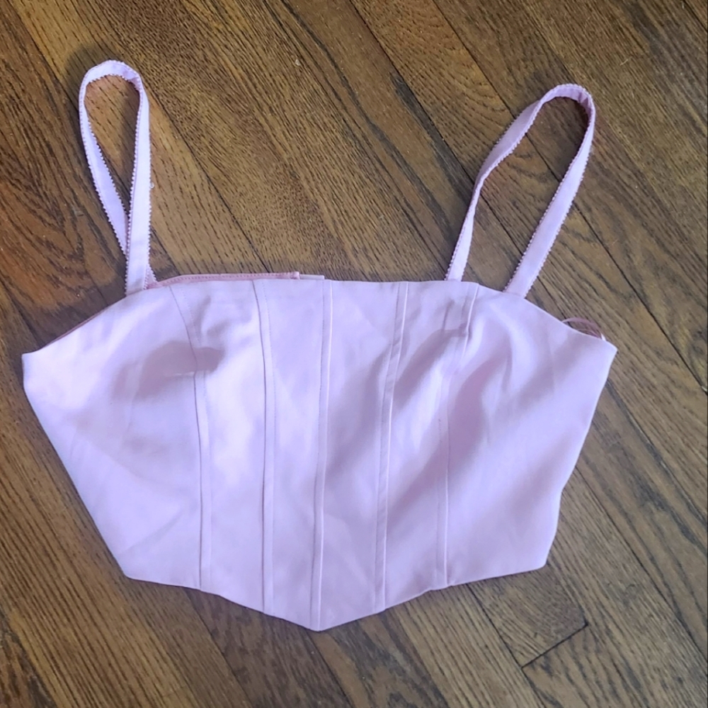 NWT South Moon Under Pink crop corset top Size L